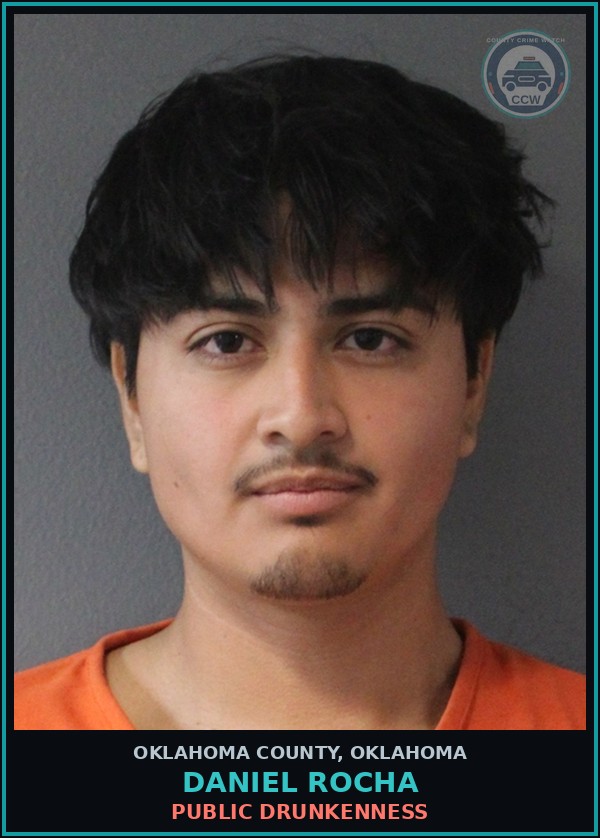 Booking mugshot of Daniel Rocha in Oklahoma County