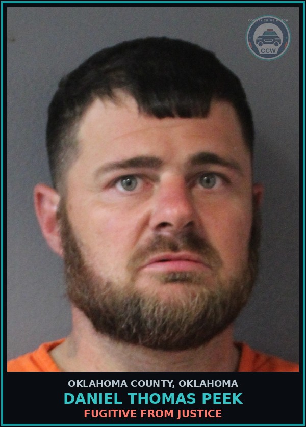 Booking mugshot of Daniel Thomas Peek in Oklahoma County