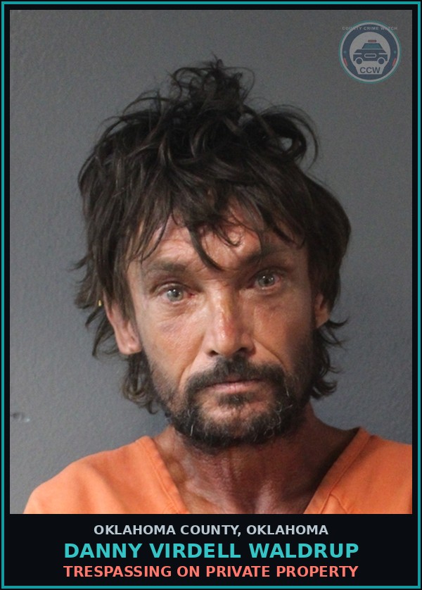 Booking mugshot of Danny Virdell Waldrup in Oklahoma County