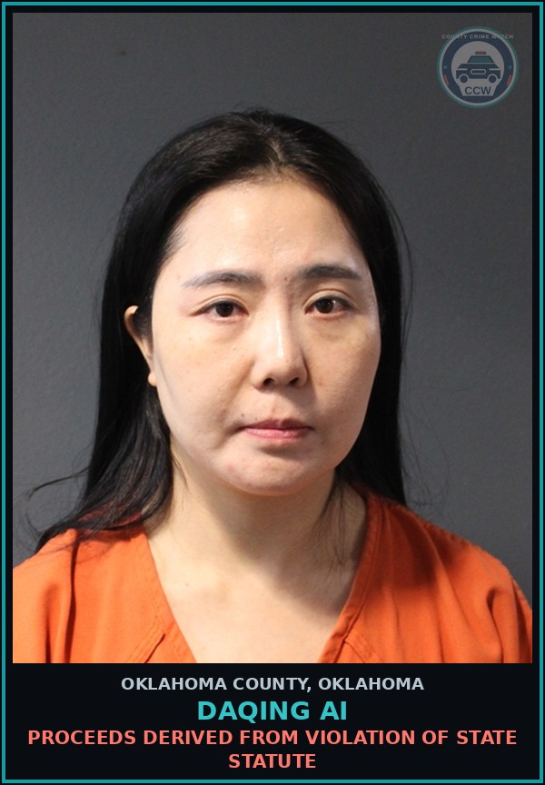 Booking mugshot of Daqing Ai in Oklahoma County