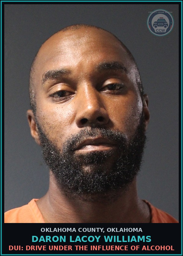 Booking mugshot of Daron Lacoy Williams in Oklahoma County