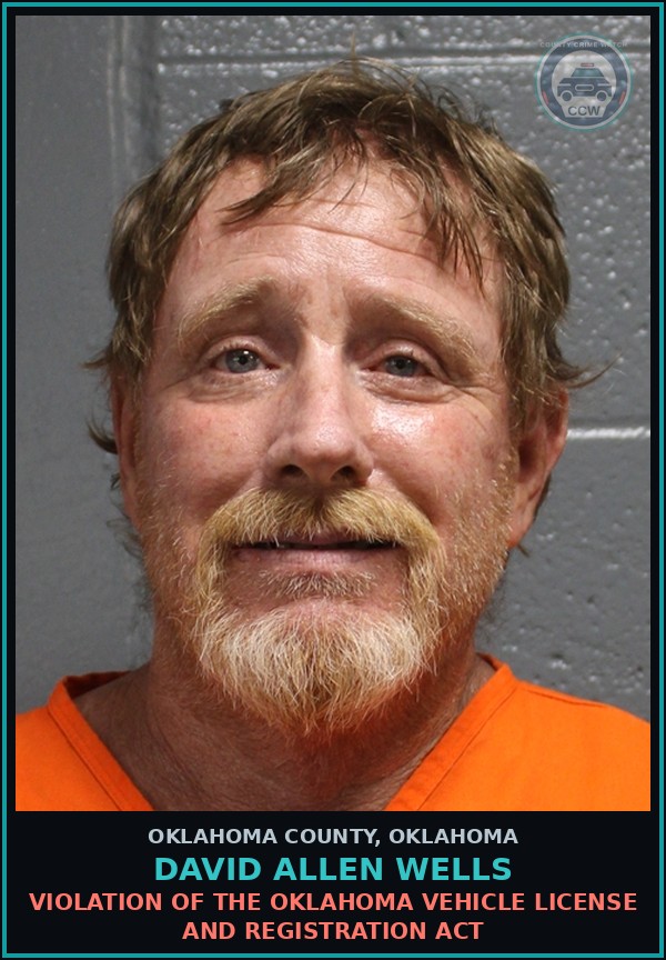 Booking mugshot of David Allen Wells in Oklahoma County