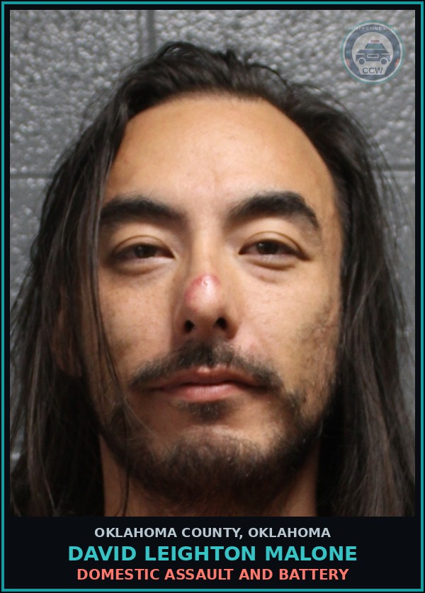 Booking mugshot of David Leighton Malone in Oklahoma County
