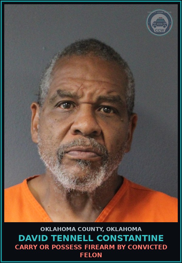 Booking mugshot of David Tennell Constantine in Oklahoma County