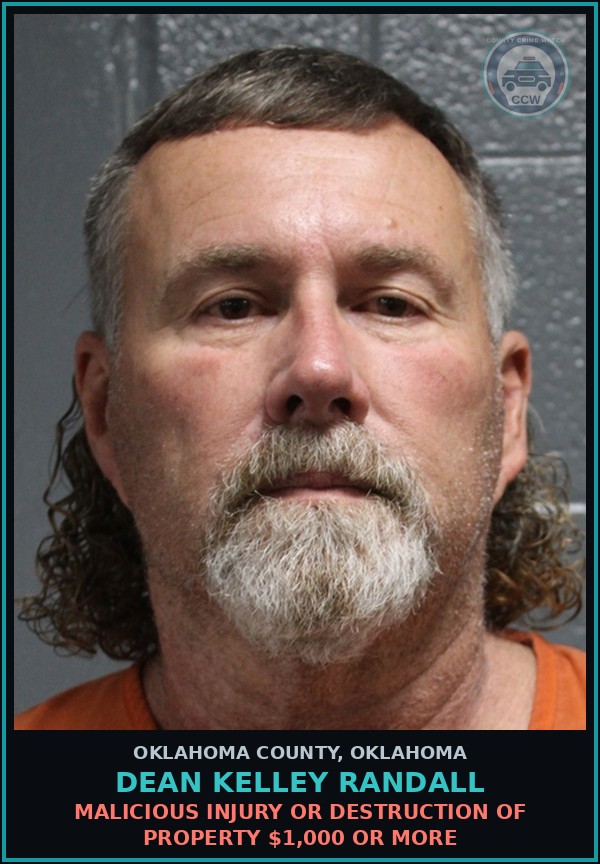 Booking mugshot of Dean Kelley Randall in Oklahoma County