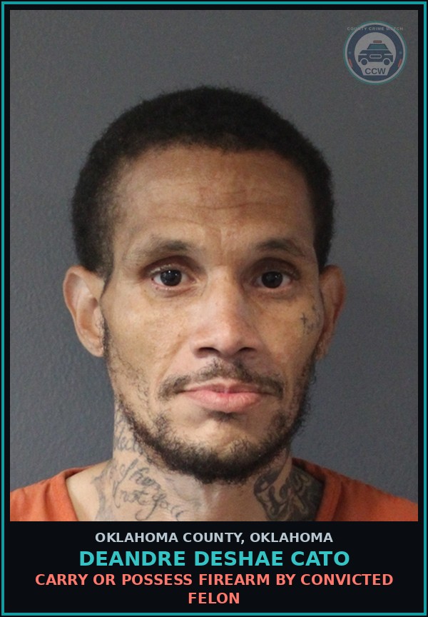 Booking mugshot of Deandre Deshae Cato in Oklahoma County