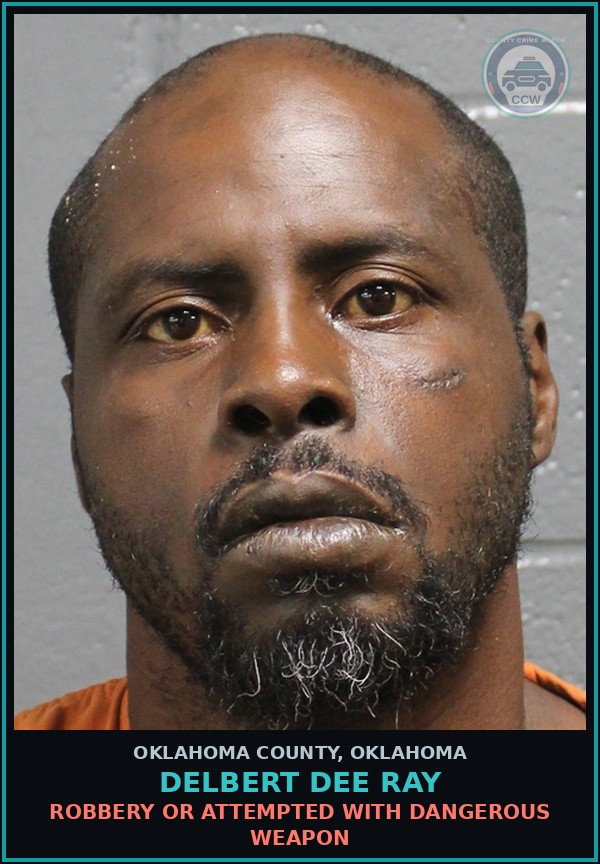 Booking mugshot of Delbert Dee Ray in Oklahoma County