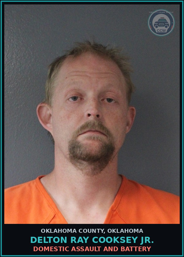 Booking mugshot of Delton Ray Cooksey Jr. in Oklahoma County