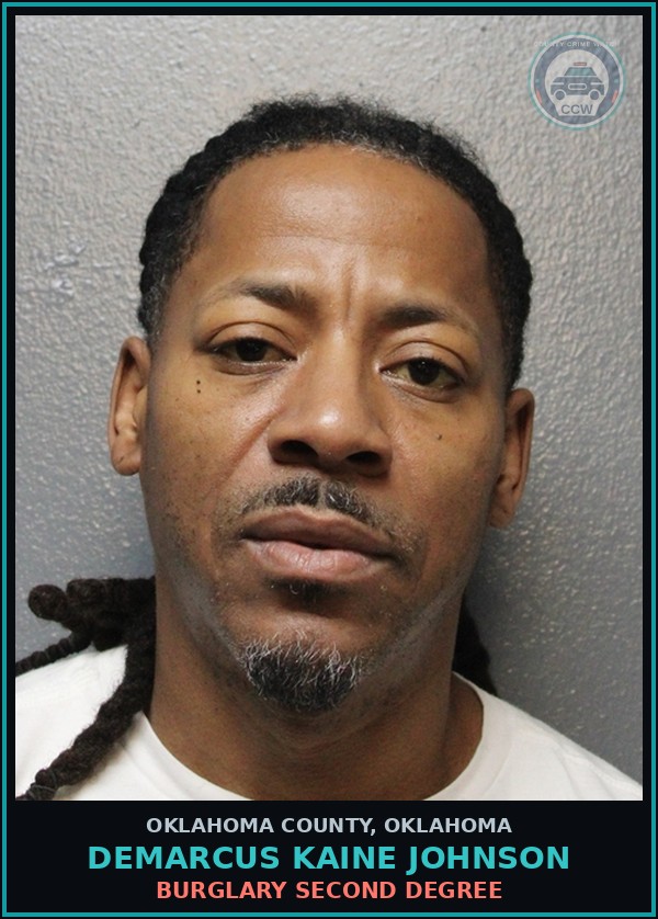 Booking mugshot of Demarcus Kaine Johnson in Oklahoma County