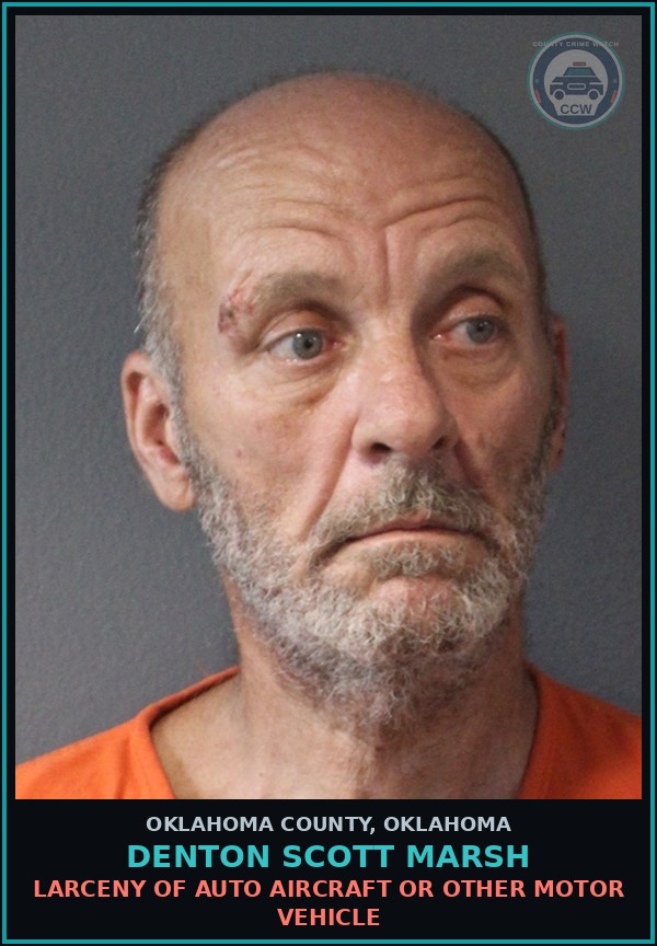 Booking mugshot of Denton Scott Marsh in Oklahoma County