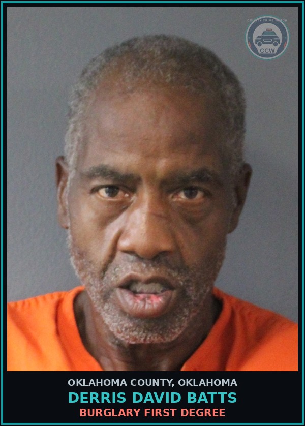 Booking mugshot of Derris David Batts in Oklahoma County