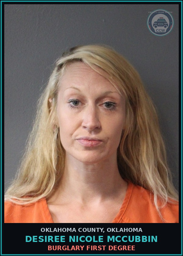 Booking mugshot of Desiree Nicole Mccubbin in Oklahoma County