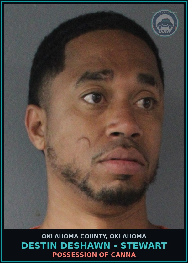 Booking mugshot of Destin Deshawn - Stewart in Oklahoma County