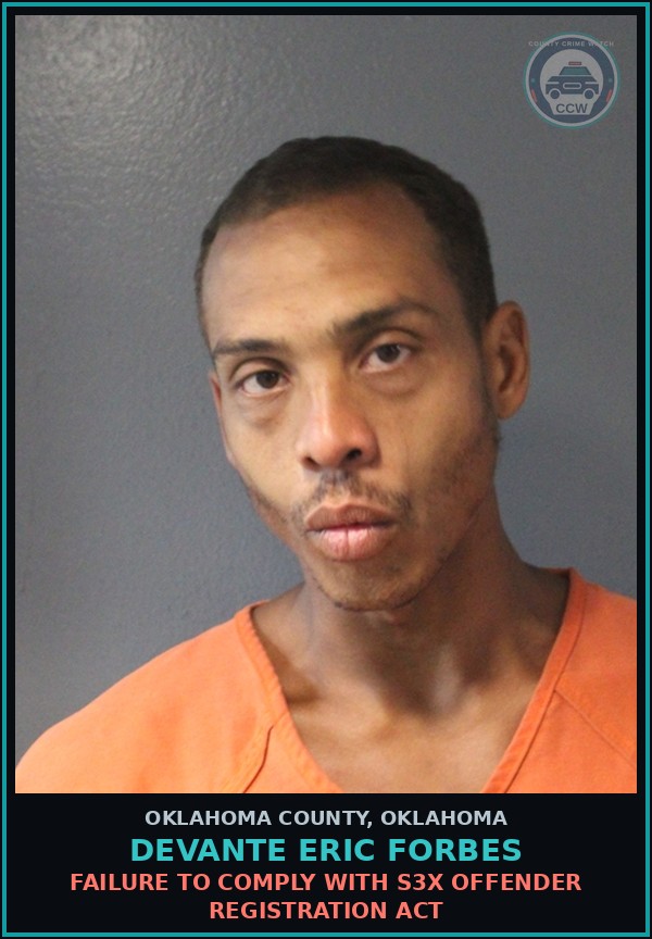 Booking mugshot of Devante Eric Forbes in Oklahoma County
