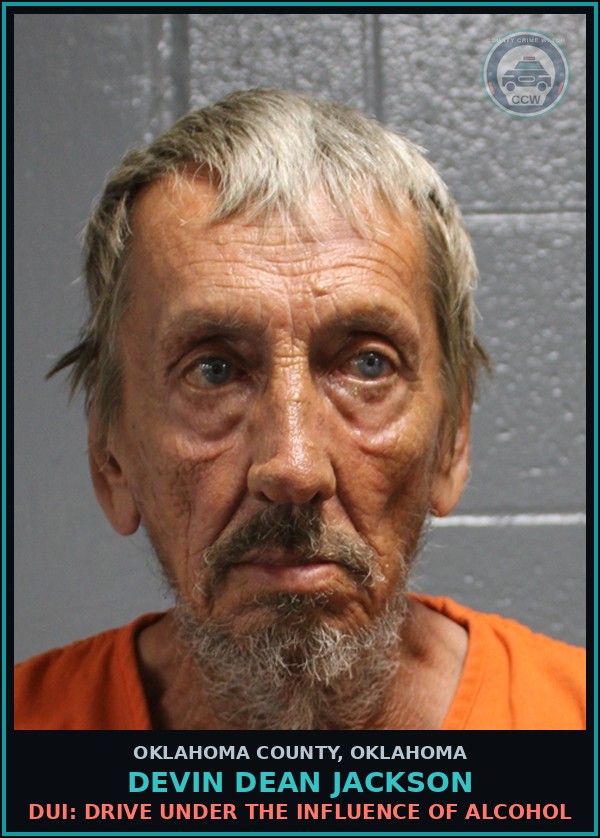Booking mugshot of Devin Dean Jackson in Oklahoma County