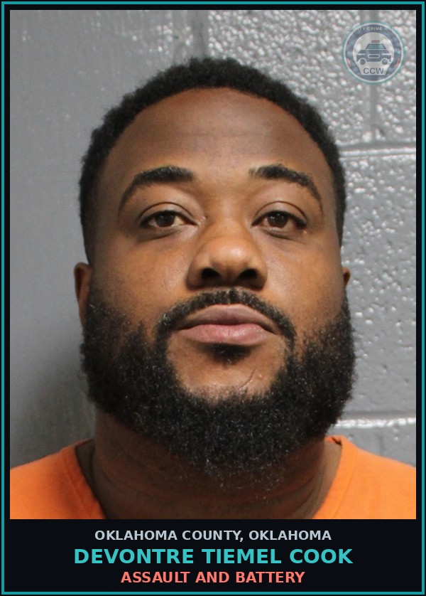 Booking mugshot of Devontre Tiemel Cook in Oklahoma County