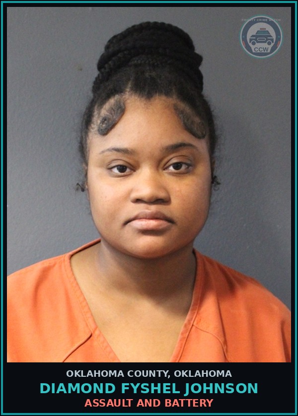 Booking mugshot of Diamond Fyshel Johnson in Oklahoma County