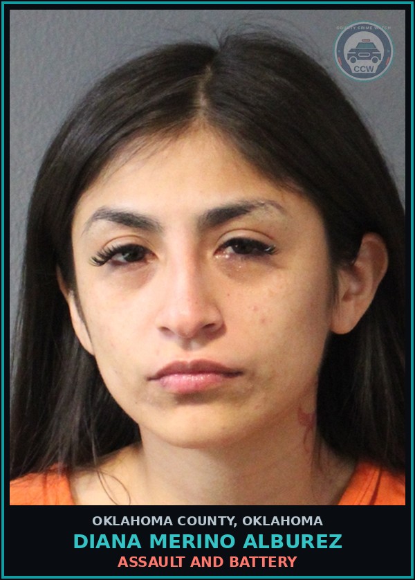 Booking mugshot of Diana Merino Alburez in Oklahoma County