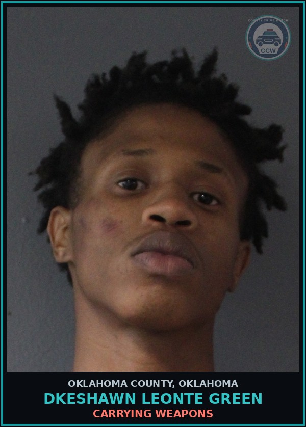 Booking mugshot of Dkeshawn Leonte Green in Oklahoma County