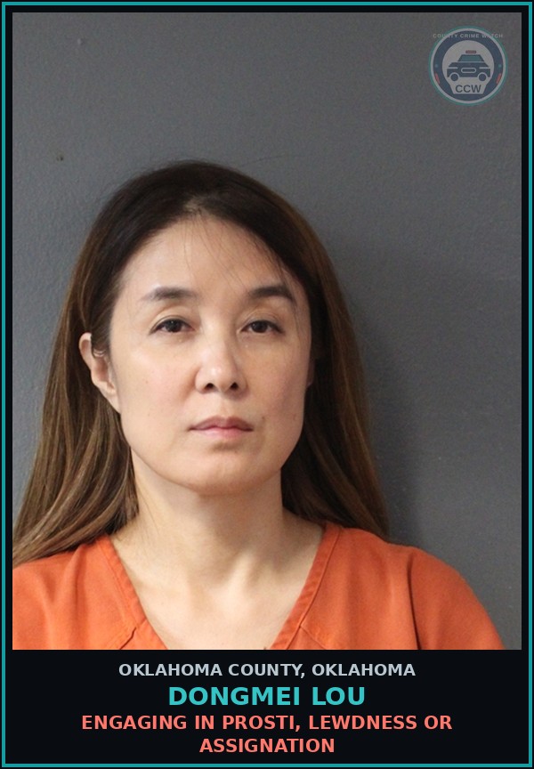 Booking mugshot of Dongmei Lou in Oklahoma County