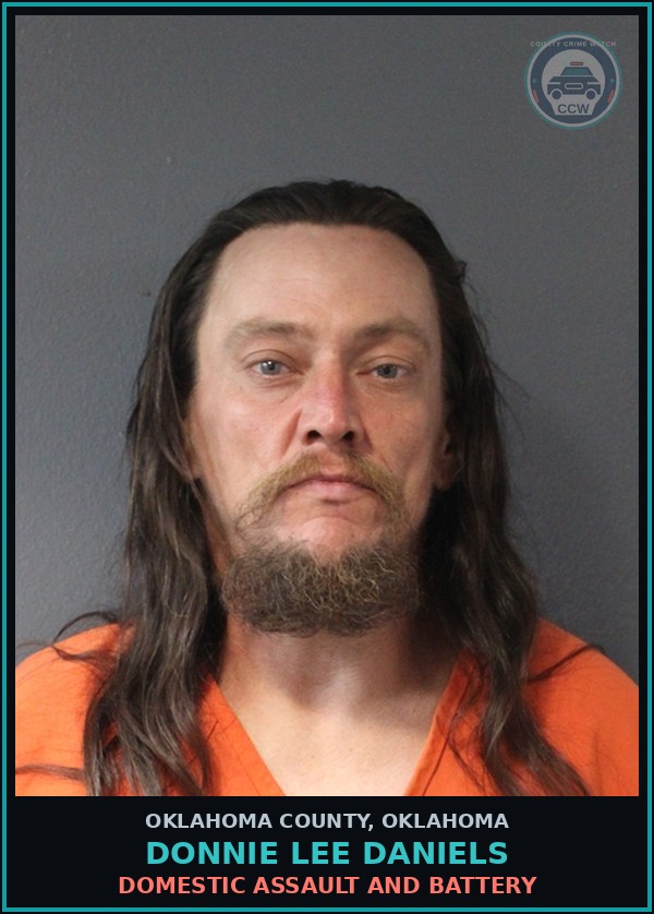 Booking mugshot of Donnie Lee Daniels in Oklahoma County