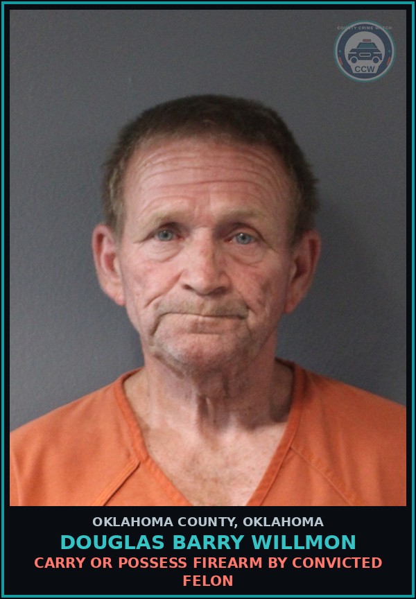 Booking mugshot of Douglas Barry Willmon in Oklahoma County