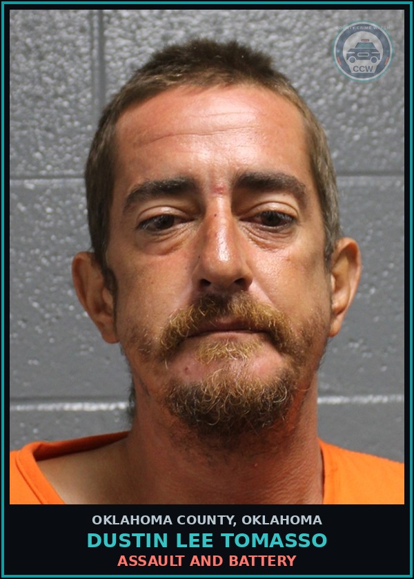 Booking mugshot of Dustin Lee Tomasso in Oklahoma County