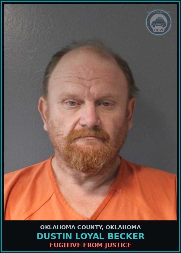 Booking mugshot of Dustin Loyal Becker in Oklahoma County