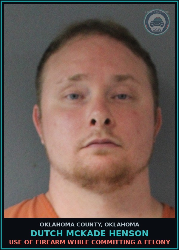Booking mugshot of Dutch Mckade Henson in Oklahoma County