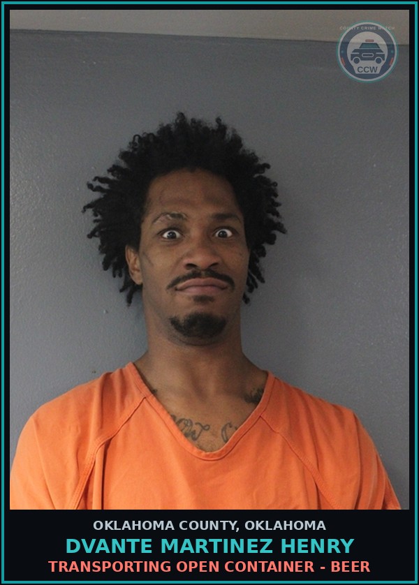 Booking mugshot of Dvante Martinez Henry in Oklahoma County