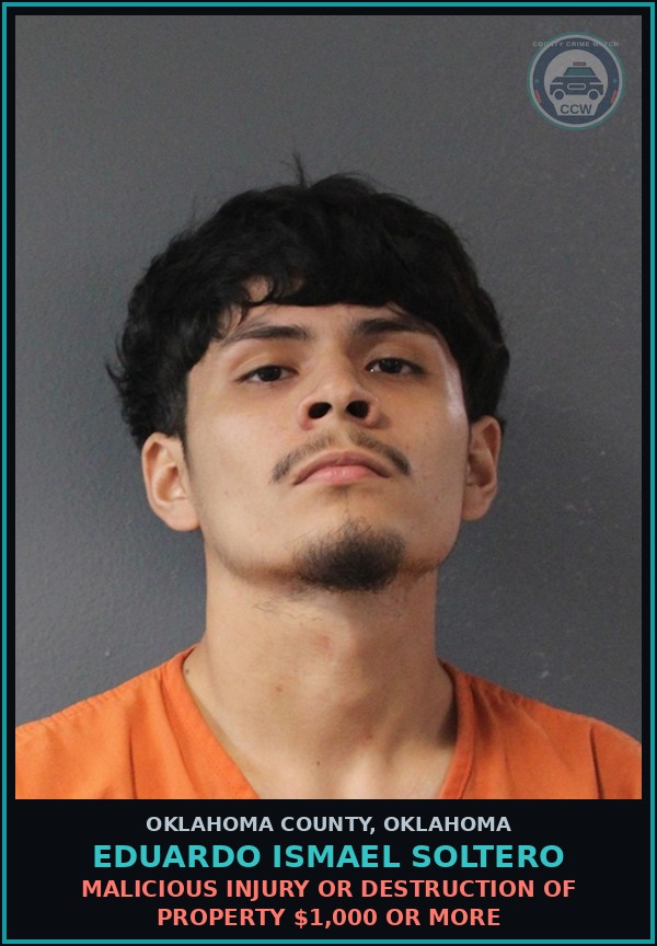 Booking mugshot of Eduardo Ismael Soltero in Oklahoma County