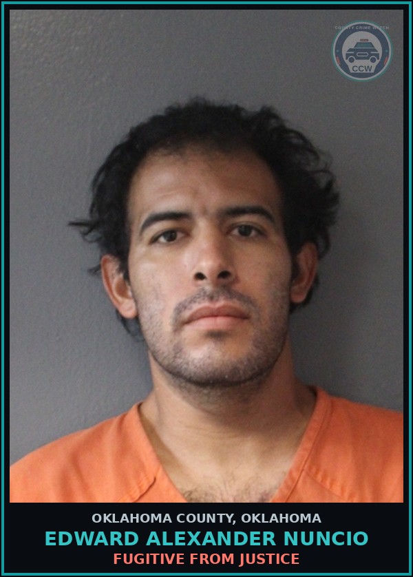 Booking mugshot of Edward Alexander Nuncio in Oklahoma County