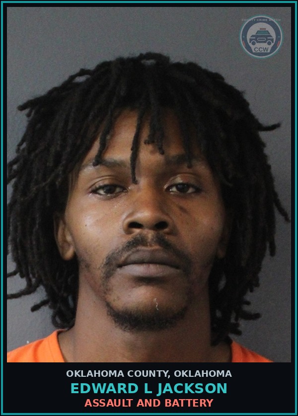 Booking mugshot of Edward L Jackson in Oklahoma County