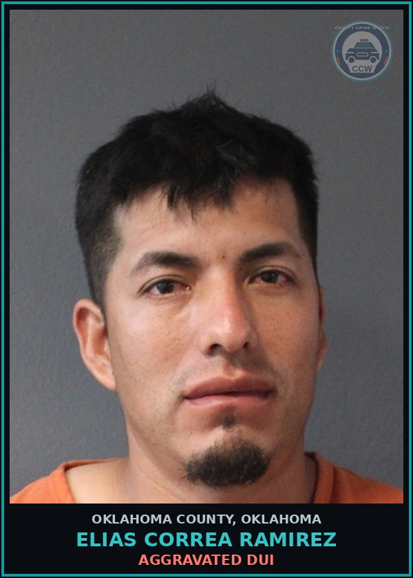 Booking mugshot of Elias Correa Ramirez in Oklahoma County