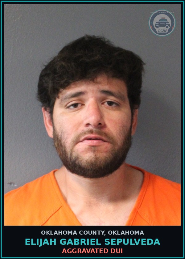 Booking mugshot of Elijah Gabriel Sepulveda in Oklahoma County