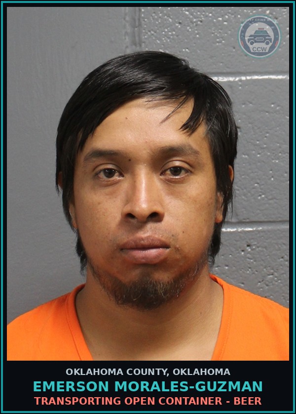 Booking mugshot of Emerson Morales-Guzman in Oklahoma County