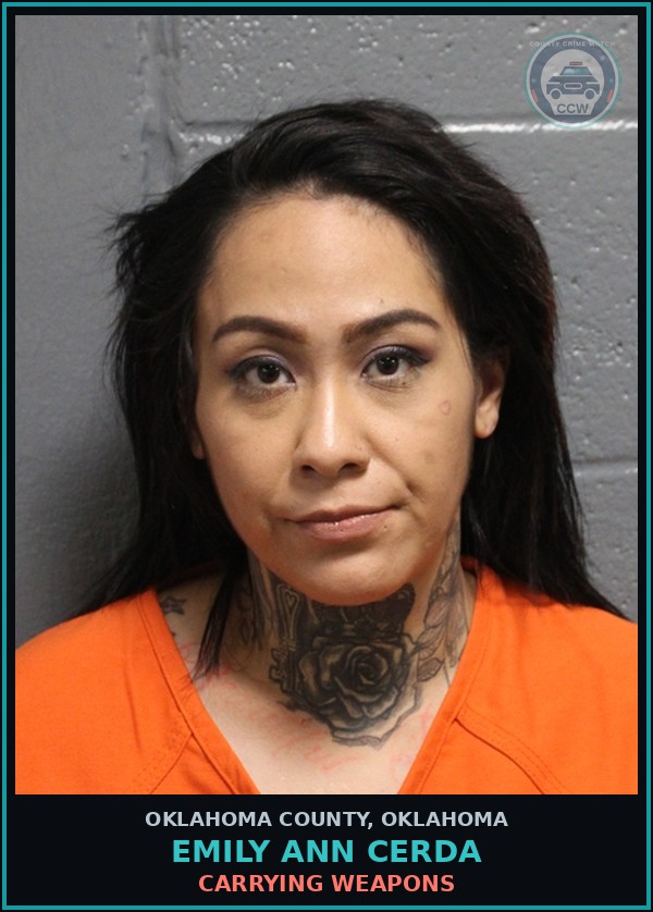 Booking mugshot of Emily Ann Cerda in Oklahoma County