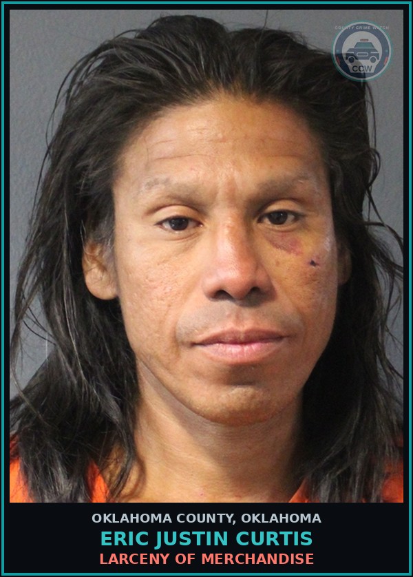 Booking mugshot of Eric Justin Curtis in Oklahoma County