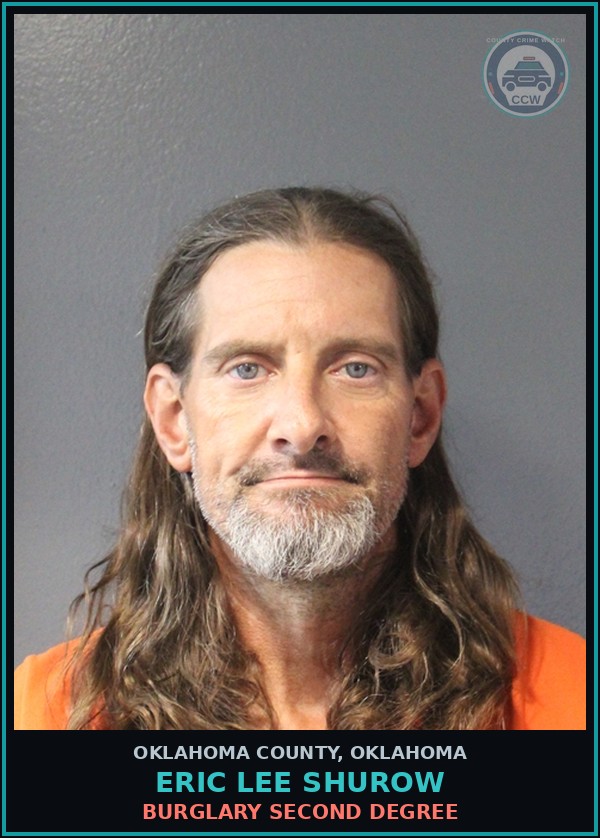 Booking mugshot of Eric Lee Shurow in Oklahoma County