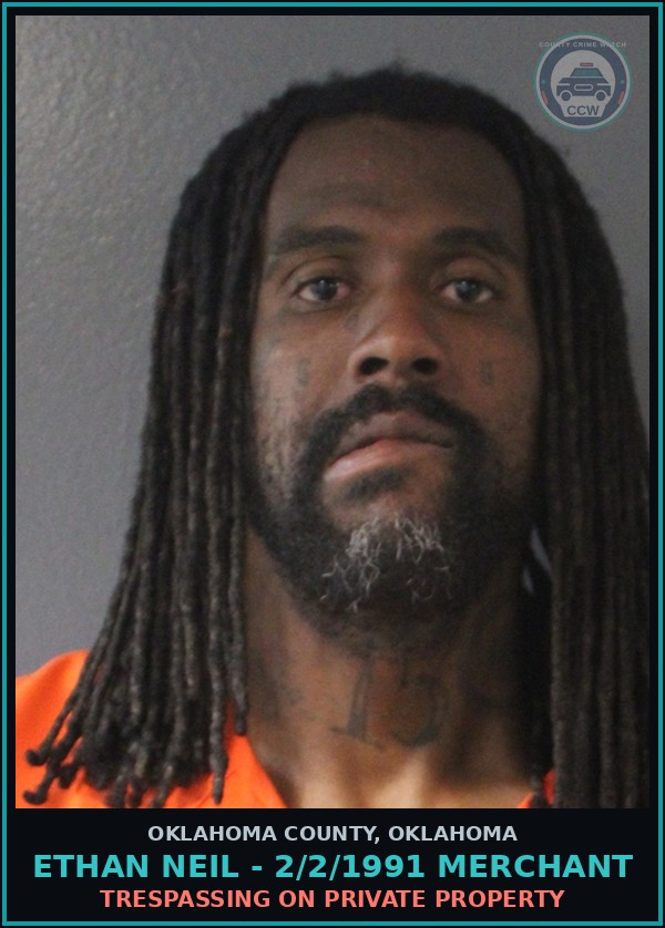 Booking mugshot of Ethan Neil - 2/2/1991 Merchant in Oklahoma County