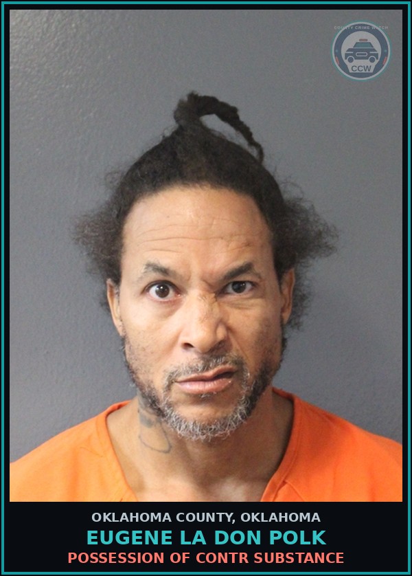 Booking mugshot of Eugene La Don Polk in Oklahoma County