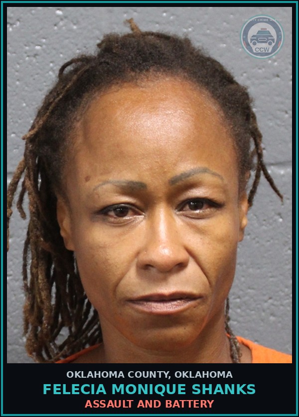 Booking mugshot of Felecia Monique Shanks in Oklahoma County