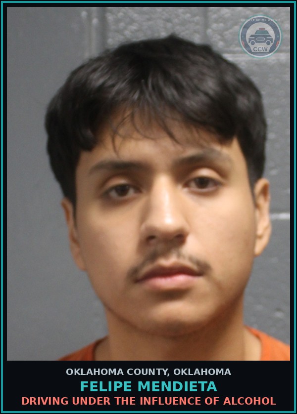 Booking mugshot of Felipe Mendieta in Oklahoma County