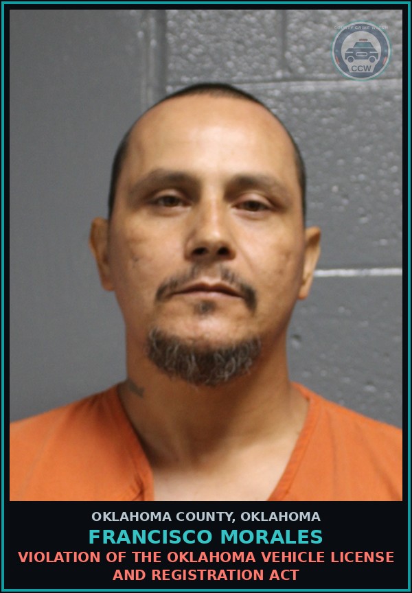 Booking mugshot of Francisco Morales in Oklahoma County