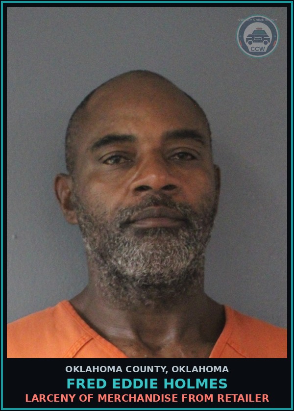Booking mugshot of Fred Eddie Holmes in Oklahoma County