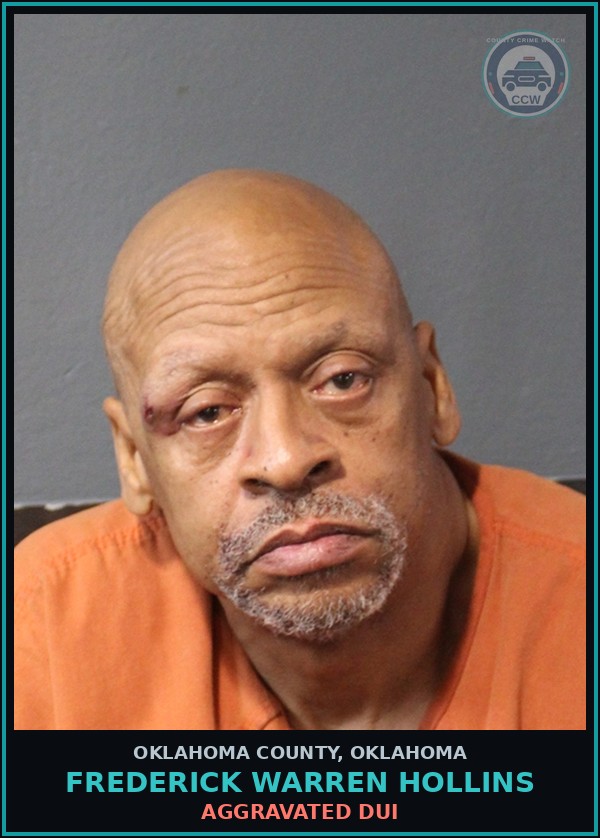 Booking mugshot of Frederick Warren Hollins in Oklahoma County