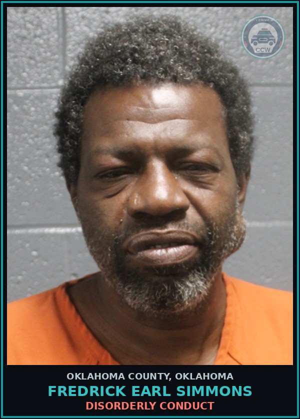 Booking mugshot of Fredrick Earl Simmons in Oklahoma County