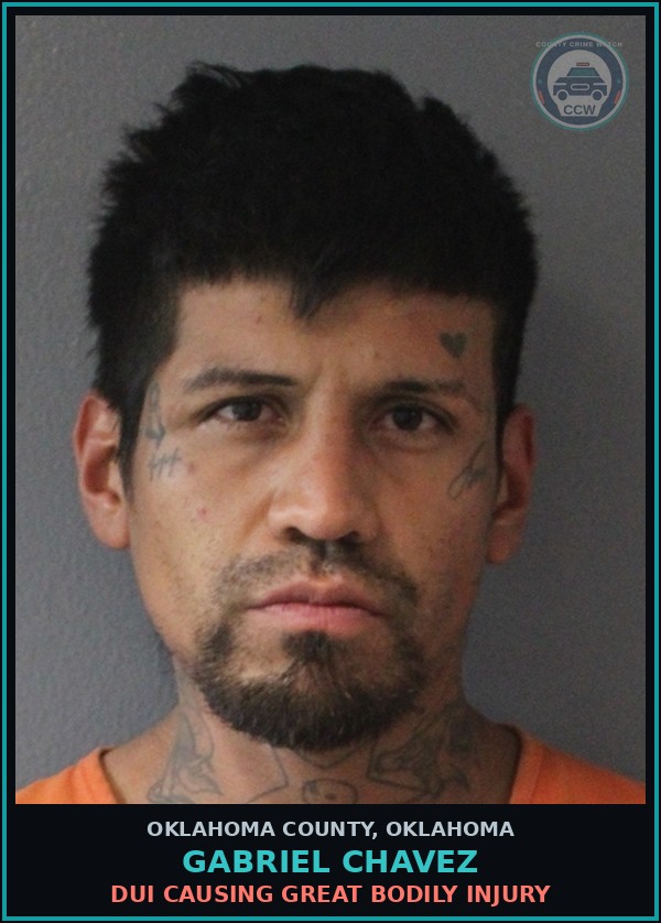 Booking mugshot of Gabriel Chavez in Oklahoma County