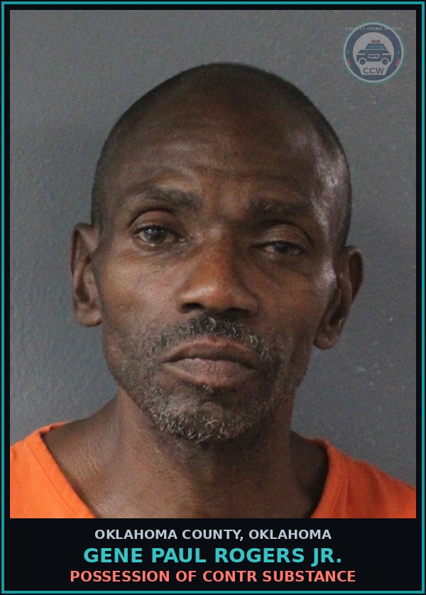 Booking mugshot of Gene Paul Rogers Jr. in Oklahoma County