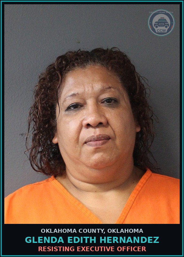 Booking mugshot of Glenda Edith Hernandez in Oklahoma County
